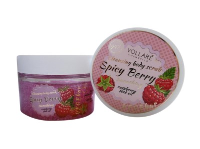 V VEGEBAR SPICY BERRY CLEANSING BODY SCRUB RASBERRY 200ML P1010210 NEW